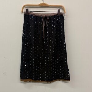 Black Sequin midi Skirt
